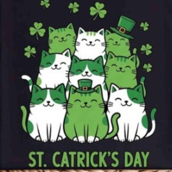 St. Catrick's Day Tee, St Patricks Day Cat T-shirts - Picture 2 of 3